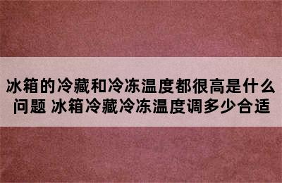 冰箱的冷藏和冷冻温度都很高是什么问题 冰箱冷藏冷冻温度调多少合适